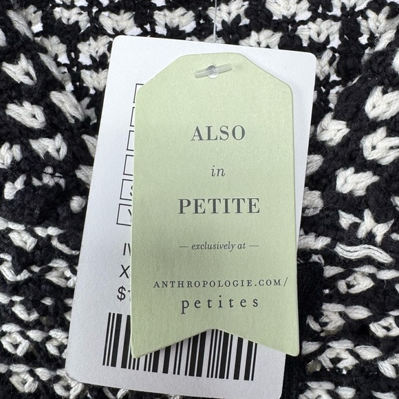 NWT Anthropology Yellow Bird Slubby Moto Jacket Sweater in Ivory Black Size XS - Picture 6 of 9